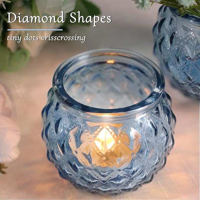 DARJEN 48Pcs Blue Round Candle Holders - Image 2