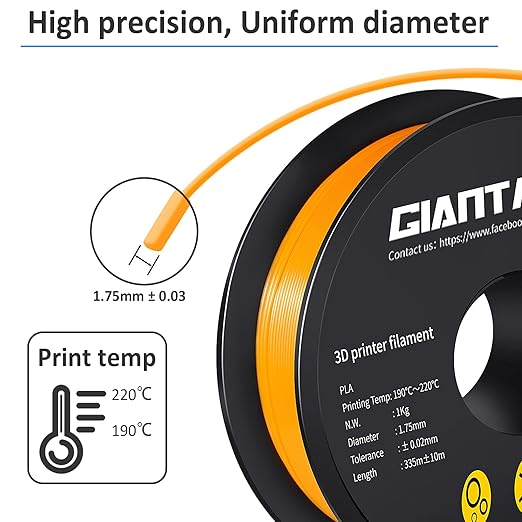 GIANTARM 3D Printer Filament, 1Kg Spool, 1.75mm Dimension Accuracy +/- 0.03mm - Image 3
