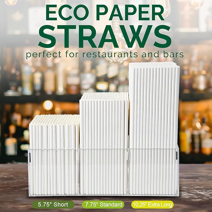 10 Inch Long Paper Drinking Straws, 0.24" Diameter - Image 6