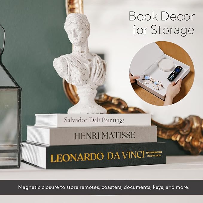 Elegant Linen Set of 3 Decorative Books - Image 2