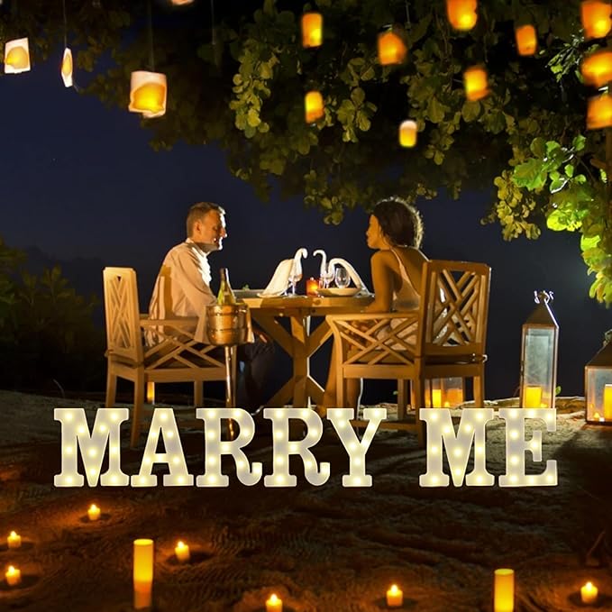 LED Marquee Letter Lights, Small Light Up Marquee MARRY ME Sign, Decorative LED - Image 5