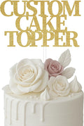 Custom Cake Topper, Glitter Colors, Block Font, Custom Text Cake Topper by CrafalaCreative