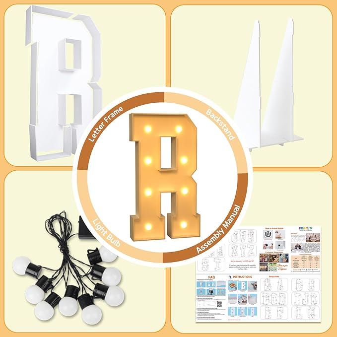 imprsv Marquee Light Up Letters, 3FT Marquee Letters - Image 4
