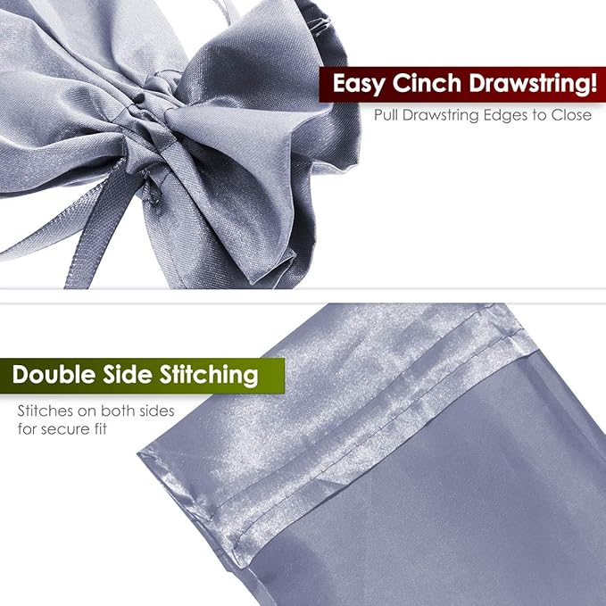 Silver Satin Gift Bags - Image 6