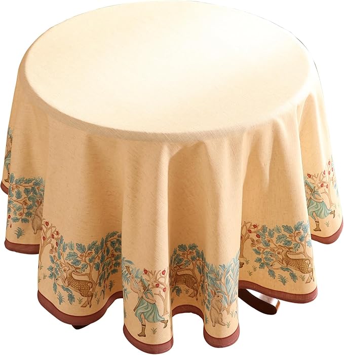 patdrea Designer Small Beige Tablecloth by Welcometopatdrea