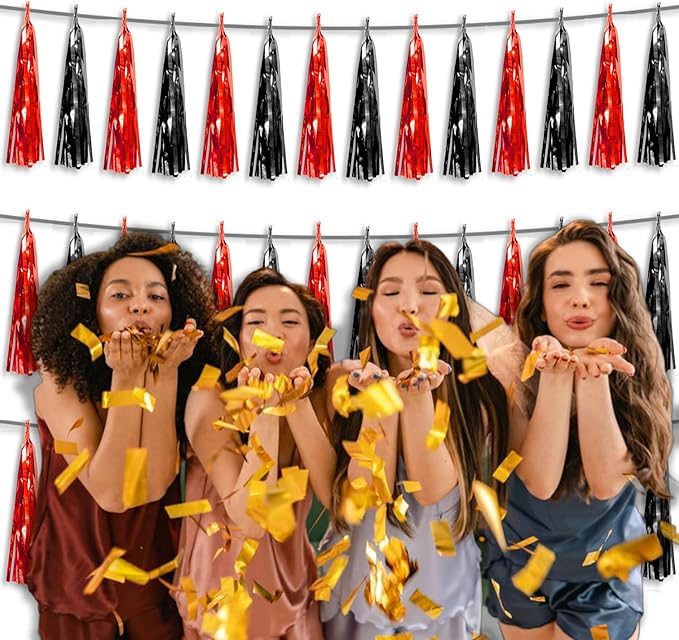 3P Metallic Fringe Tassel Banner Garland Foil Tinsel Streamer Wall Hanging - Image 6