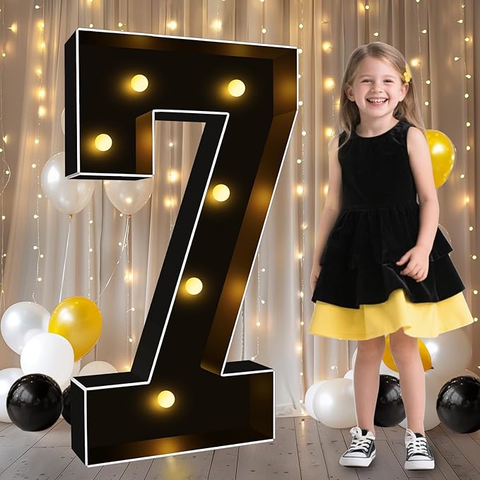 Pooqla 3FT Marquee Light Up Numbers, Giant Mosaic Light Up Numbers by Pooqla