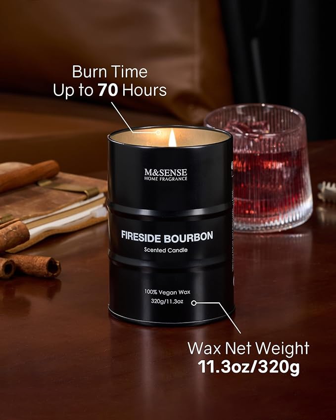 M&SENSE Scented Candle, Fireside Medium Jar Candle Gifts - Image 4
