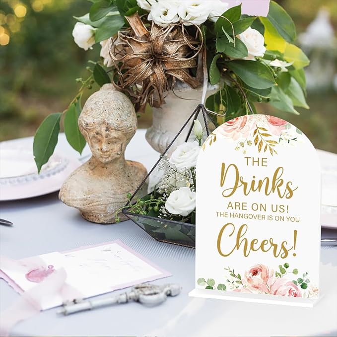 Acrylic Wedding Signs, Bridal Shower Decorations, The Drinks Signs - Image 3