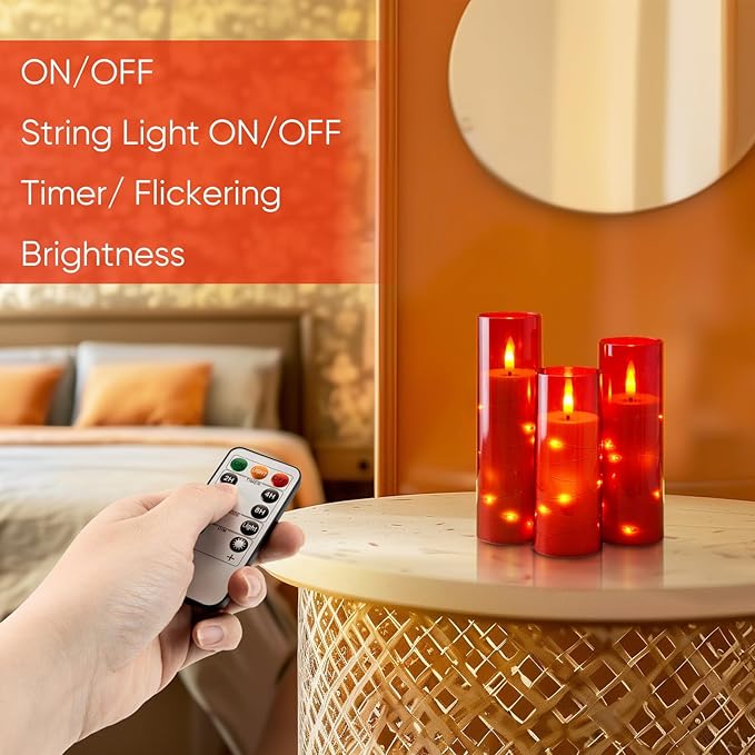 Homemory Red Flameless Candles - Image 5