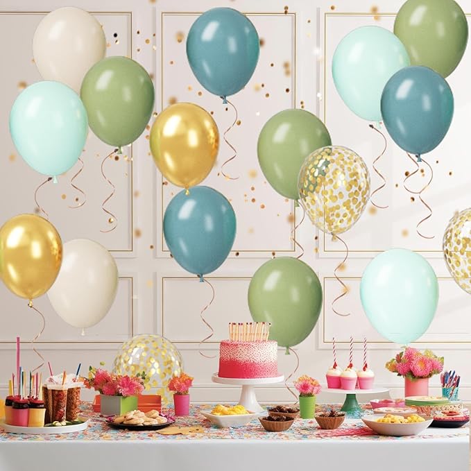 Paready Sage Green and Dusty Blue Balloon Set - Image 9