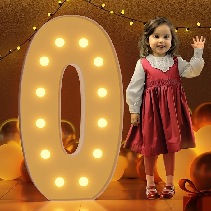 imprsv 4FT Acrylic Light Up Letter O, Decorative Signage by Letsmakeitimpressive