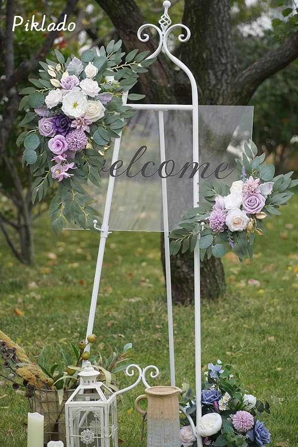 Faux Flower Swag Set of 2 for Wedding Welcome Signs Floral Swag Wedding - Image 3