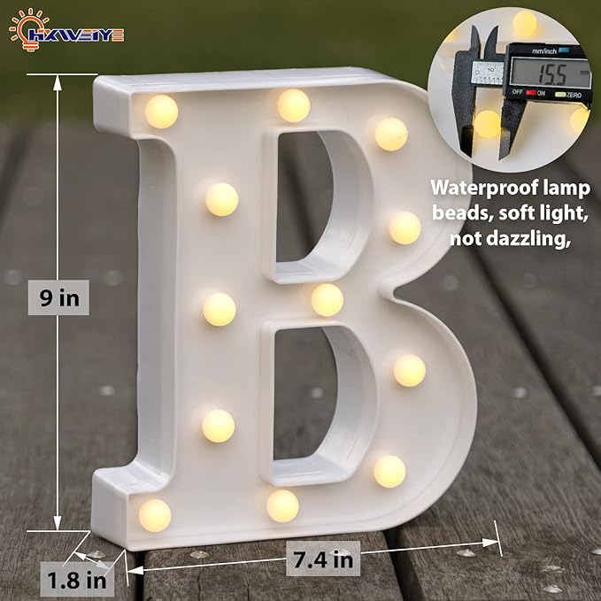 LED Marquee Letters Lights Sign-B, HXWEIYE Led Letters Lights 26 Alphabet - Image 2
