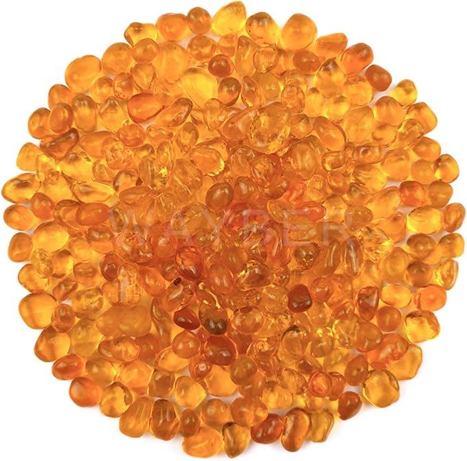 WAYBER Glass Stones, 1Lb/460g Irregular Sea Glass Pebbles Non-Toxic Artificial by WAYBER