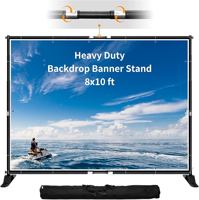 FUDESY 10x8 ft Backdrop Banner, Heavy Duty Adjustable Background Stand Kit by FUDESY