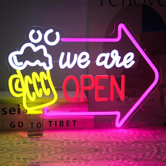 We Are Open Bar Neon Sign Beer Neon Lights Open by Kullneon