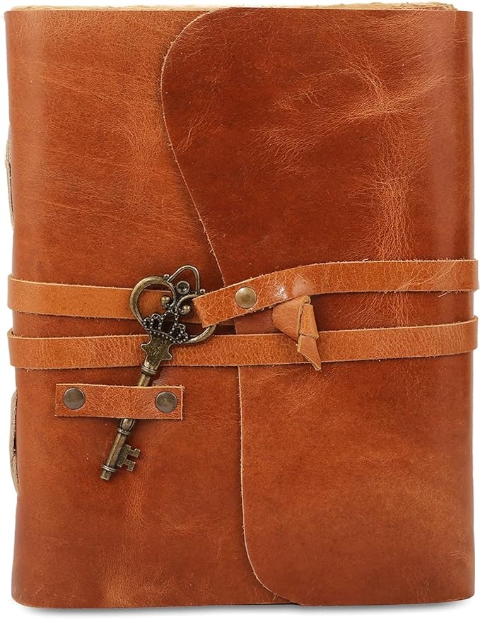 Leather Journal with Lined and Unlined Deckle Edge Paper 8x6 inch and Vintage - Image 2