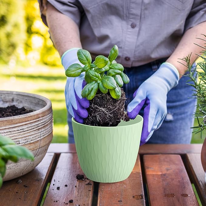6 inch Plant Pots, 5 Pack Flower Pots - Image 4