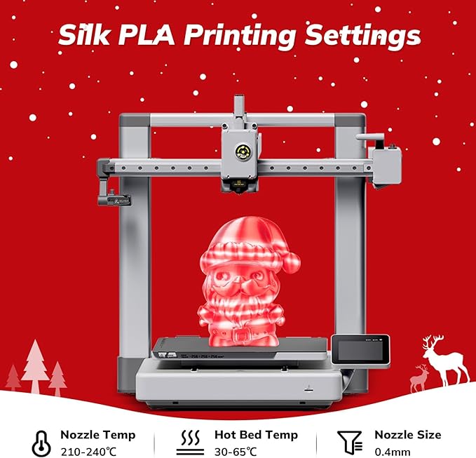 AMOLEN Silk PLA 3D Printer Filament, Shiny Multicolor Christmas Rainbow PLA - Image 5