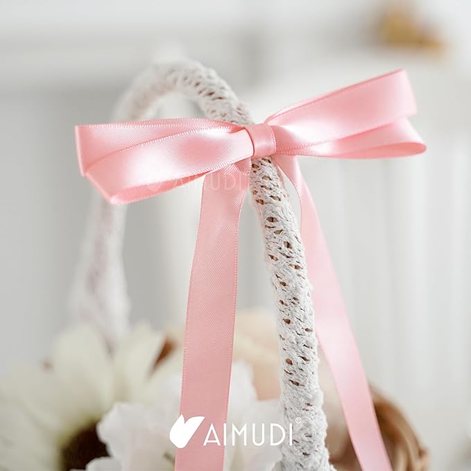 AIMUDI Baby Pink Bows 5 × 10" Satin Bows - Image 6