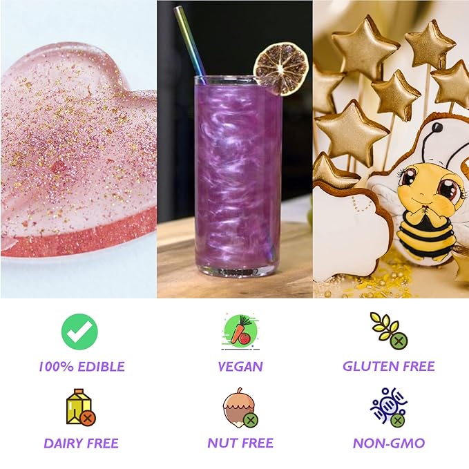 Edible Glitter - 10 Colors Luster Dust Edible Set - Image 5
