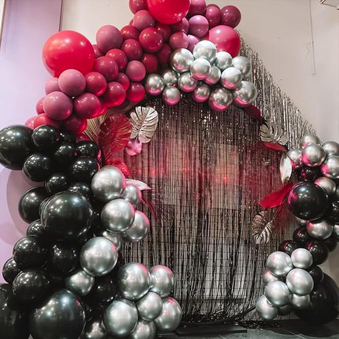 Paready Hot Pink and Black Balloons - Image 3