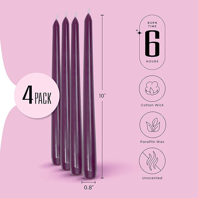 Leor & Lair Purple Taper Candles - Image 2