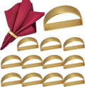12PCS Gold Napkin Rings, Metal Napkin Rings, Fall Thanksgiving Christmas Table by Unknown