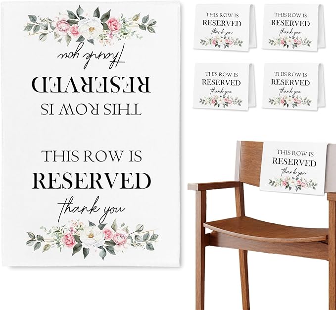 Reserved Seating Chair Signs, This Row Is Reserved Pew Cloths Seating by Unknown
