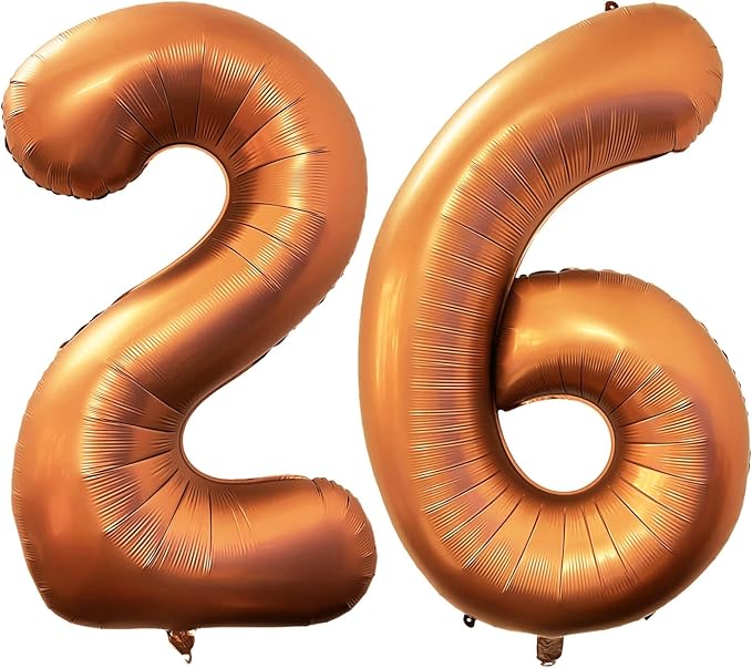 Number 26 Giant Orange 40 Inch Foil Helium Balloons by LHOAVWE