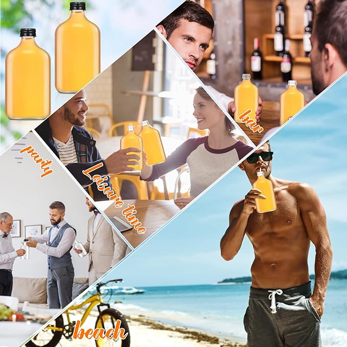 Gejoy 24 Pcs Mini Liquor Bottles Reusable Glass Flask Bottles - Image 3