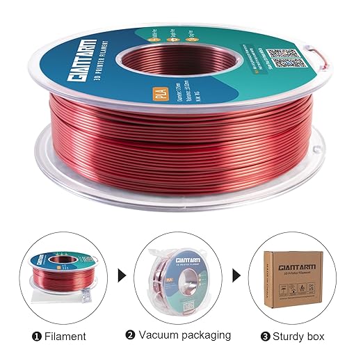 GIANTARM Dual Color PLA Filament, Silk PLA Filament 1.75mm +/-0.02mm, 1KG Spool - Image 4