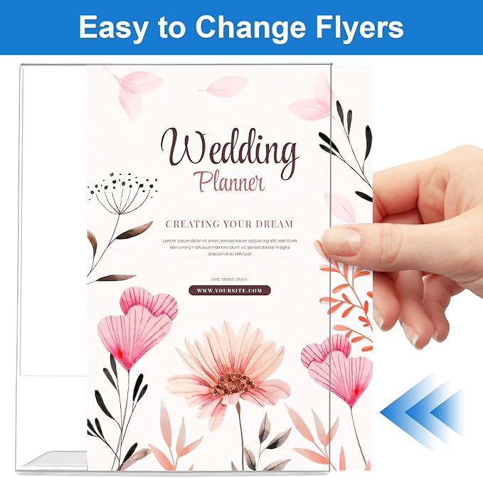 15 Pack Acrylic Sign Holder 8.5 x 11, L-Shape Clear Plastic Display Stand - Image 2