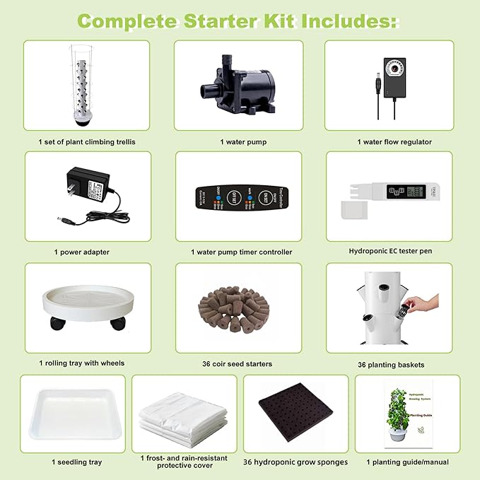 Hydroponic System Kit, Hydroponic Vertical Garden, Lettuce & Herb Starter Kit - Image 4