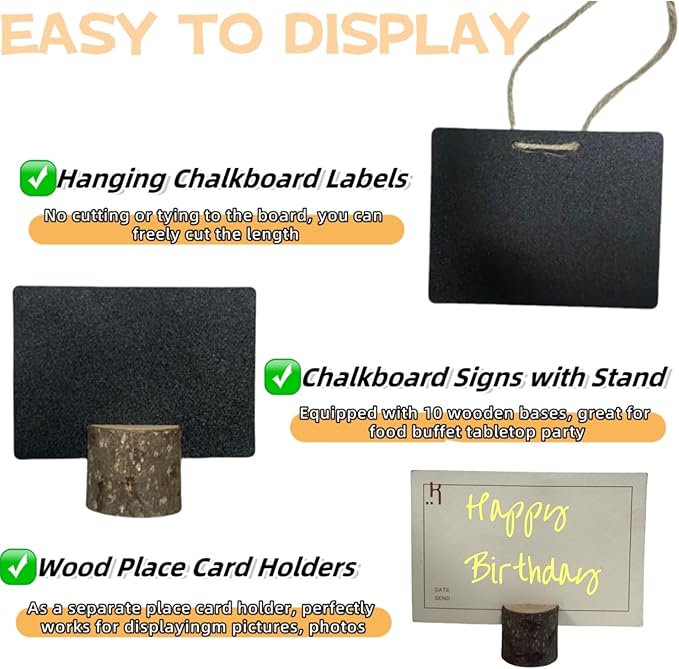 10 Pcs Mini Chalkboard Signs Small Chalkboard Label - Image 6