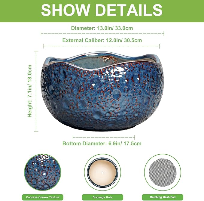 Bonsai Pots - 13 Inch Large Ceramic Planter - Image 2