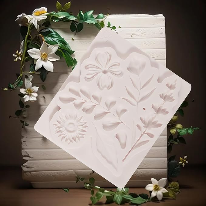 1 Pcs Flower Fondant Mold for Cake Decoration, Leaf Chocolate Silicone Mold - Image 2