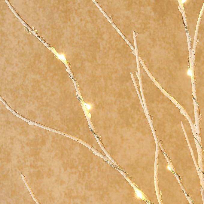 BAOLITVINE Lighted White Twig Branches 32IN 200 Warm White Fairy Lights - Image 2