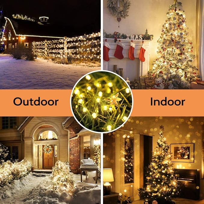 Toodour Solar Christmas Lights, 121ft 350 LED 8 Modes Outdoor Christmas String - Image 4