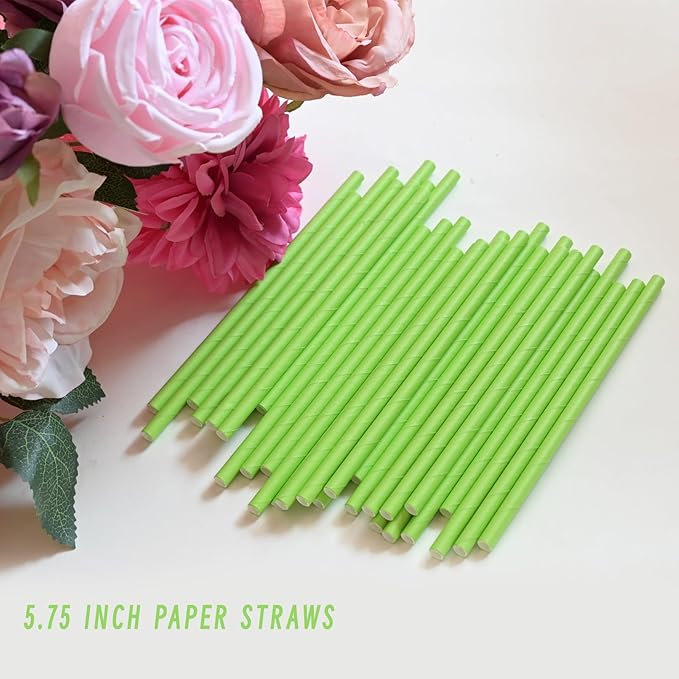 5.75 Inch Biodegradable Green Straws - Image 3