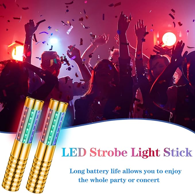 4 Pieces Strobe Baton Bottle Service Sparklers Metallic Bottle Service Lights - Image 5