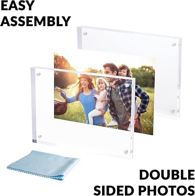 SimbaLux Magnetic Acrylic Picture Photo Frame 5x7 inches, Double Sided - Image 4