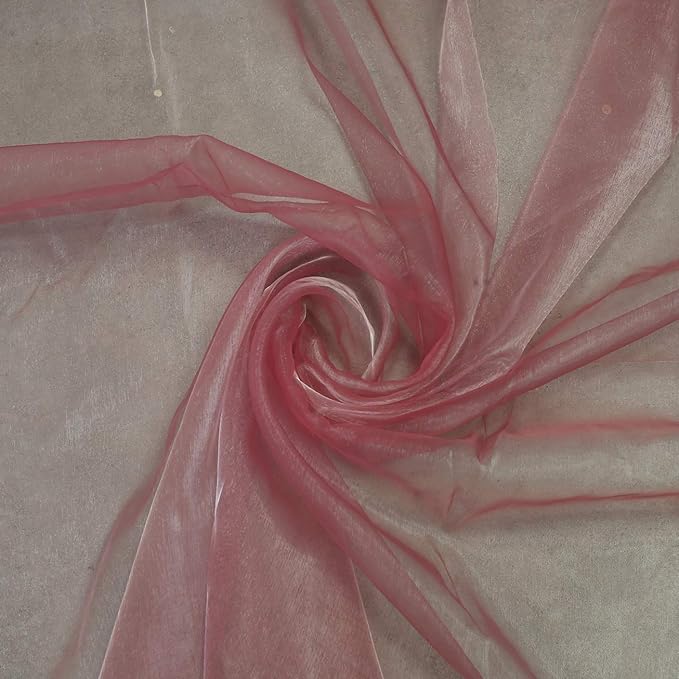 VDS Dusty Pink Organza Fabric, 20 Yards Continuous, 45” Wide, Wedding Party by VDS
