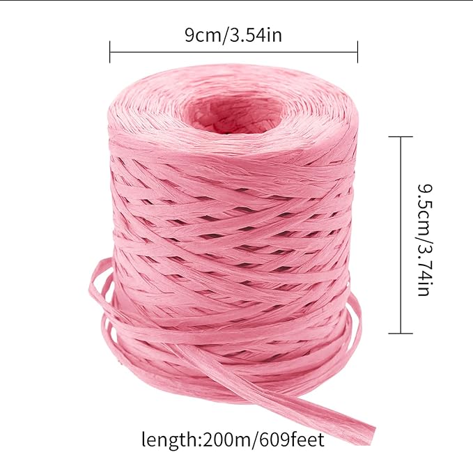 Creatrill 218 Yards Raffia Paper Craft Ribbon Packing Paper Twine, 1/4 Inch by - Image 2