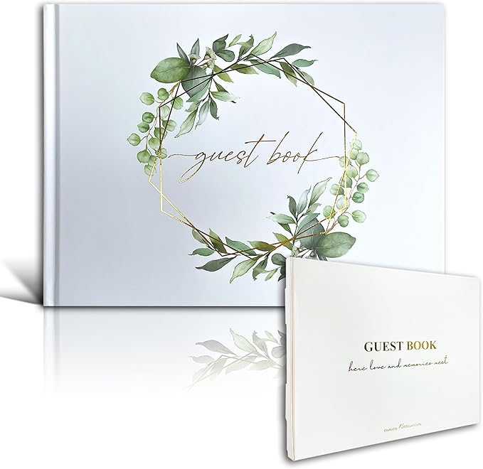 Mr&MrsGifts Elegant Wedding Guest Book Wedding Reception Hard Cover Guest Sign by MrMrsGifts