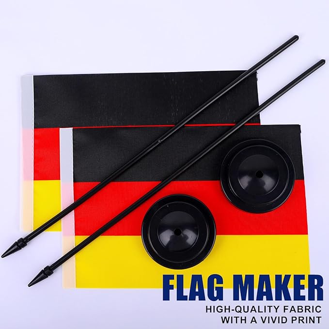 Germany Desk Flag 12" Solid Pole Deluxe Set German Flags Banner Mini Small - Image 5