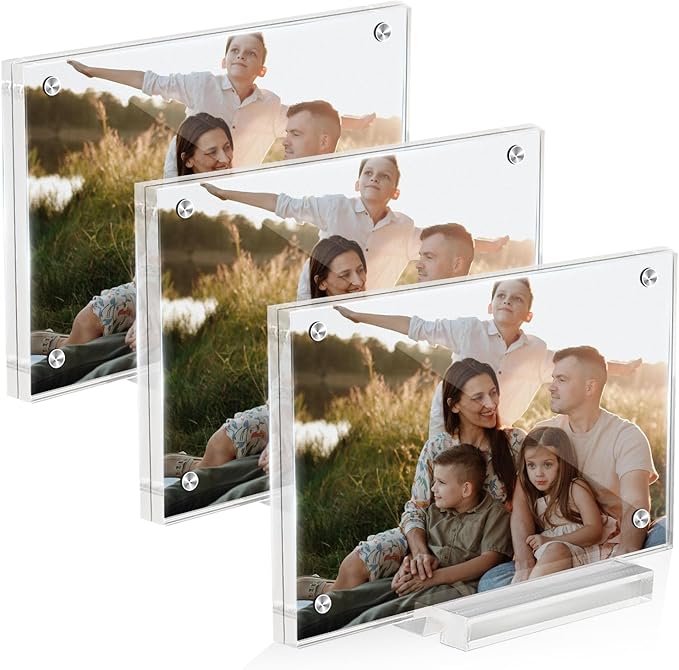 3 Pack 4x6 Magnetic Acrylic Picture Frame by JUOIFIP