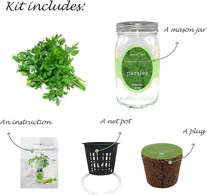 Hydroponic Herb Growing Kit, Self-Watering Mason Jar Herb Garden Starter Kit - Image 2