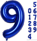 40 Inch Navy Blue Foil Balloon Number 9, Large Self Inflating Dark Blue Number by Lingqiang